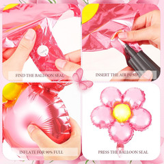 12 Pcs Light Pink Flower Balloon Huge Aluminum Foil Pastel Pink Flower Shaped Gr