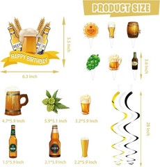 Beer Birthday Party Decorations 110 Pcs Aged to Perfection Cheers Party Supplies