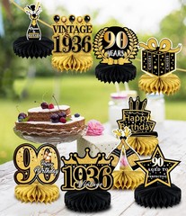 9 Pcs 90th Decoration for Men 90th Centerpieces for Tables Decorations Cheers…
