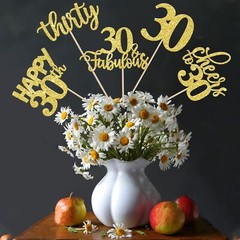 15-Pack Gold 30th Birthday Centerpiece Sticks Cheers to 30 Years Table Toppers