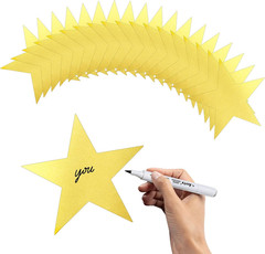 Star Cutouts, 24PCS Metallic Double Printed Paper Stars, 6 Inch Cardboard Decora