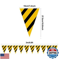 Luxiocio Construction Birthday Party Supplies, 5 Packs Construction Pennant B