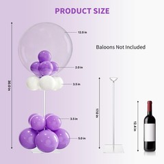 4 Pack Clear Acrylic Tabletop Balloon Stand Kit, 15.75 Inch Reusable Balloon …