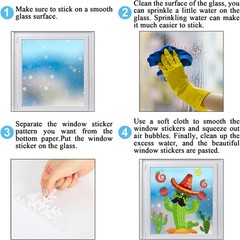 Whaline 9 Sheet Mexican Fiesta Party Window Clings 7.9×11.8 Inch, Multicolor