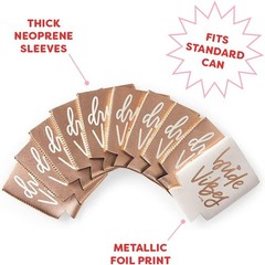 Bachelorette Party Can Cooler 10-Pack Bride Drunk Vibes Rose Gold Neoprene