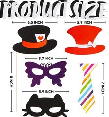 Toy Photo Booth Props 66 Pieces，Multicolor Kit for Graduation Wedding Party S…