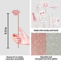 Fully Assembled Bachelorette Photo Booth Props – Set of 32 – Rose Gold, Pink,…