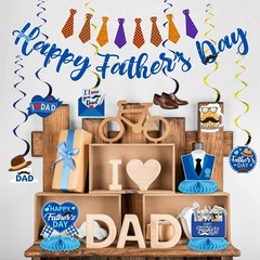 Arosche Fathers Day Decorations Banner Hanging Swirls Honeycomb Multi Color