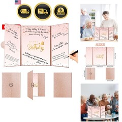 Rose Gold Happy Birthday Decorations, Creative Birthday Guest Sign in Book Al…