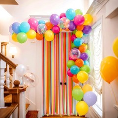 Multicolor Summer Balloon Arch Kit, Assorted Color Blue Purple Orange Green P…