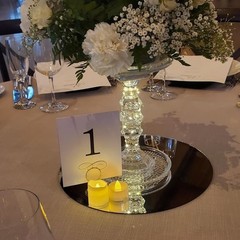 10 PCS 10×10 Inch Round Mirror Centerpieces Acrylic Circle Tray Candle Plate
