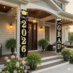 2026 Graduation Decorations Porch Banner Outdoor 72 inches x 12 inches, gold