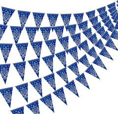 6 Pack Western Cowboy Party Decorations Blue Bandana Pennants Banner Wild West D