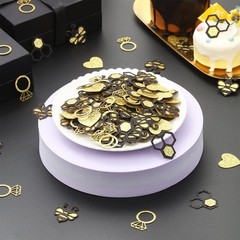 Bride To Bee Bridal Shower Confetti 200 PCS Black Gold Glitter Table Scatter