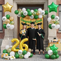 Green White Graduation Party Decorations, Green White 2026 Graduation Decoration