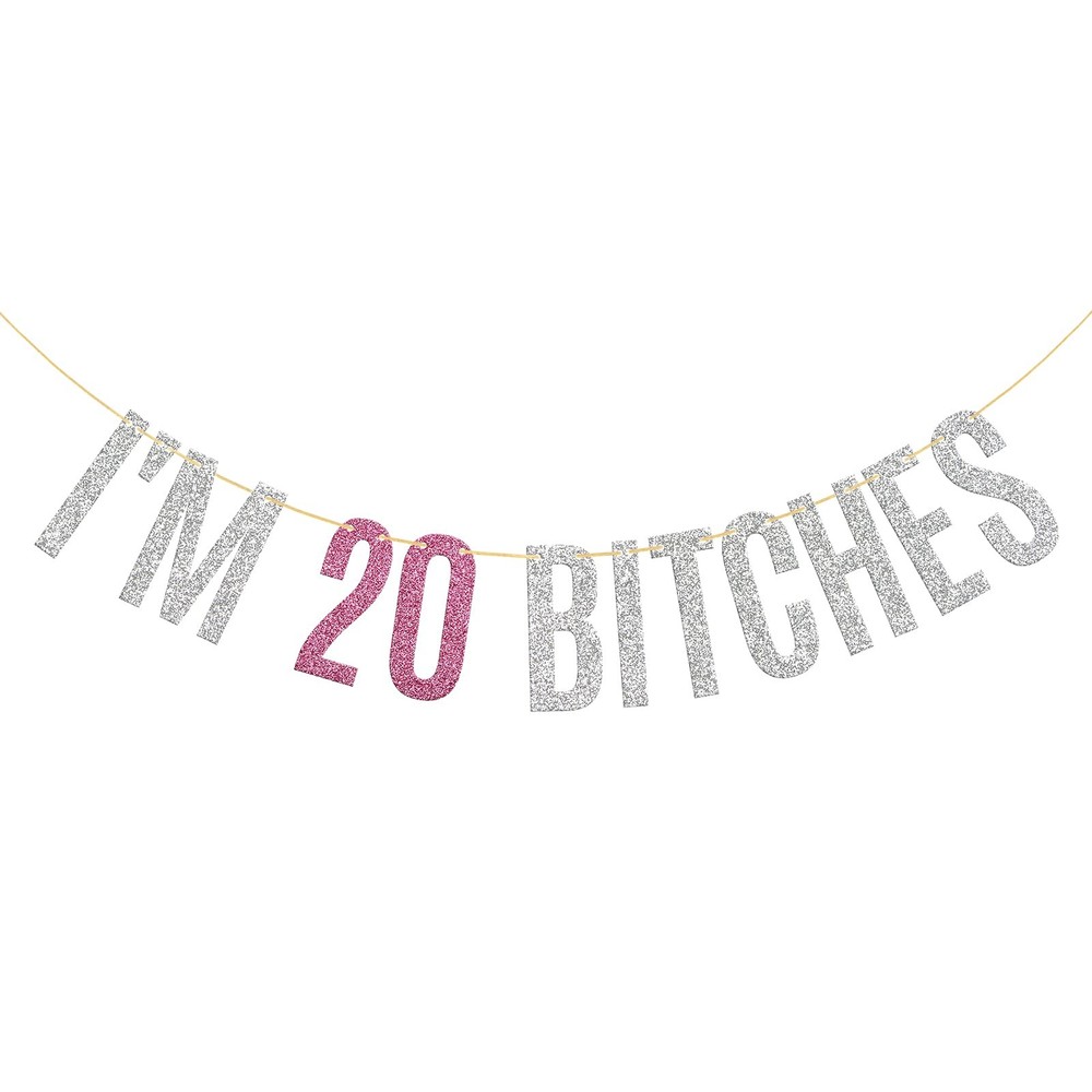 Glitter I’m 20 Bitches Banner Happy 20th Birthday Banner 20th Anniversary Girl’s