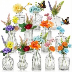 36 PCS Artificial Silk Wildflower Table Centerpiece Flowers Vases Wedding