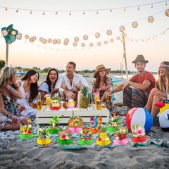 12 Pcs Luau Party Decorations Honeycomb Centerpieces, Hawaiian Party Decorations