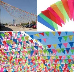 30M Triangle Multicolour Bunting 60 Flags Banner Outdoor Garden Party Decoration