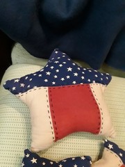 3 different partiot quitled stars great for July decorations and year round