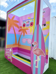 Malibu cafe Photo Booth, 6.3ft by 5.4ft, custom name, Malibu cafe photo box, lif