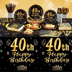 Stylish 452 Pcs 40th Birthday Party Supplies: All-in-One Celebration Kit
