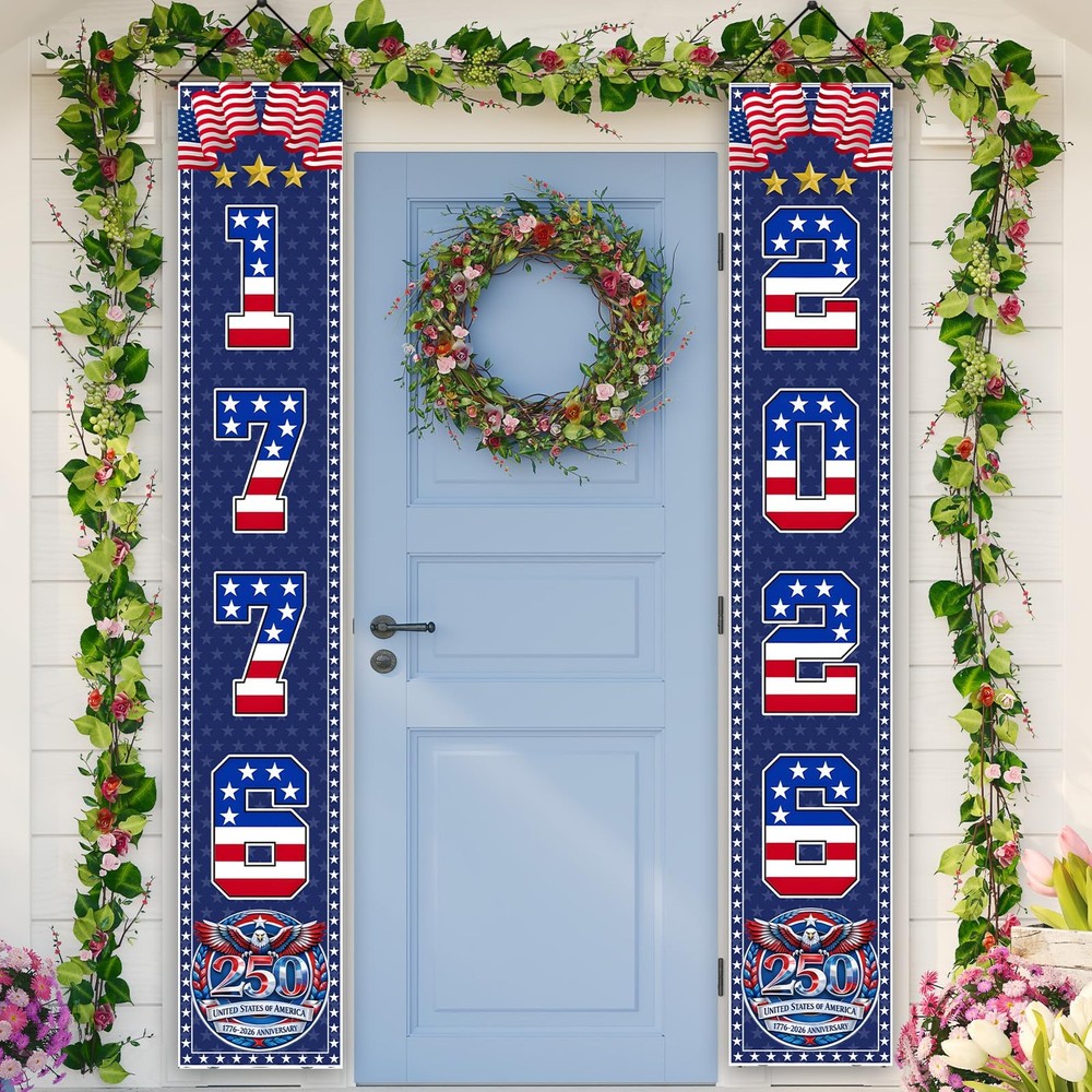 American 250th Banner 250 Years Anniversary 12×71 inches, Multicolor