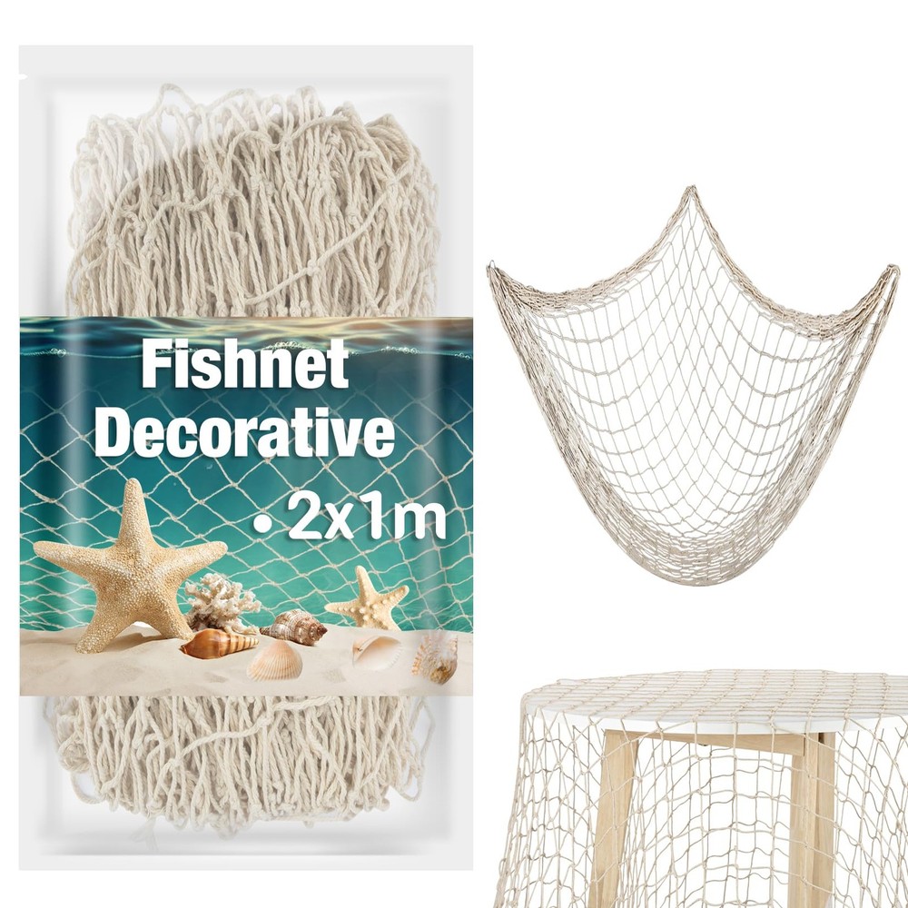 1PC Fish Net Decorative – Fish Net Decorations Decorative Netting Nautical Fi…