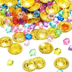 Pirate Treasure Coins and Gems – 150 Pcs Party Supplies