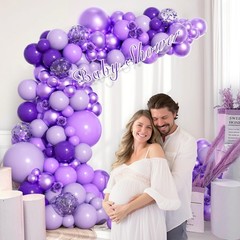 136pcs Purple Balloons Garland Arch Kit, 18 12 10 5 In Dark Light Metallic Pu…