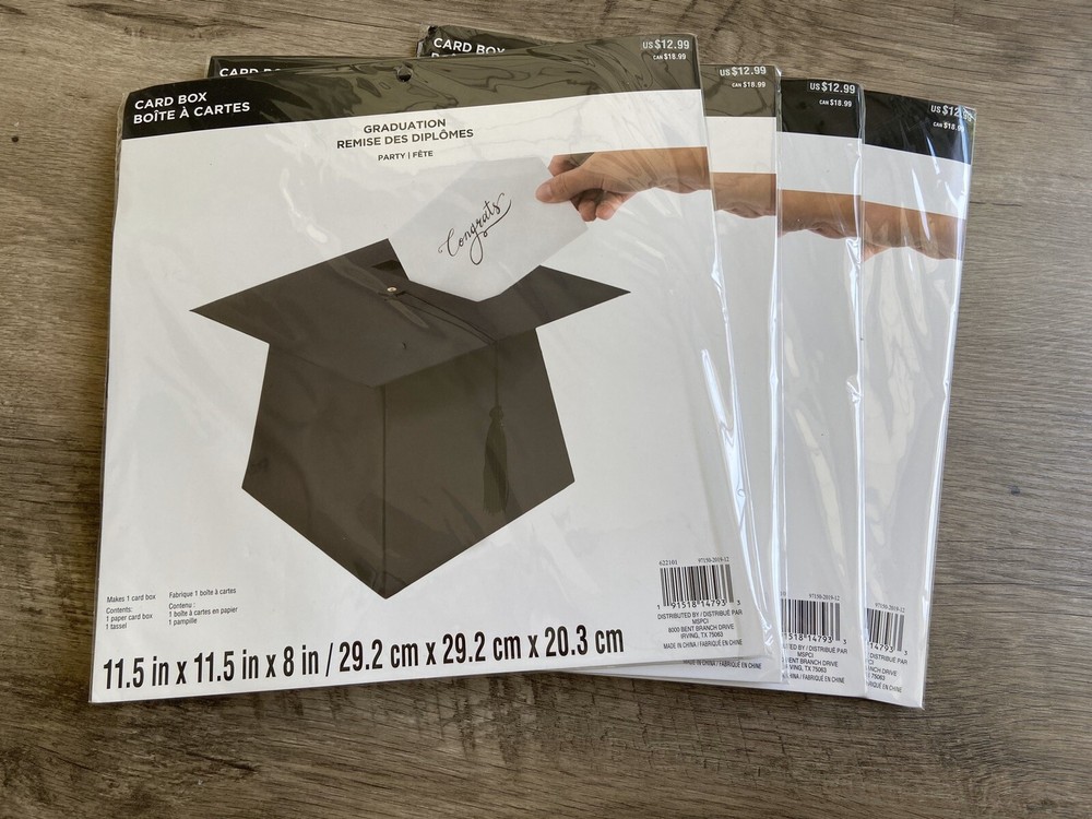 Set Of 4 Gradutation Card Box Centerpieces Party Decorations