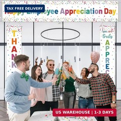 Tingjoo 3 Pcs Employee Appreciation Banner We Appreciate You Decor for Teacher N