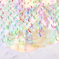 Colorful Ceiling Swirl Foil Decorations Hanging Plastic Streamer Themed Swirl Pa