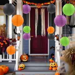 Halloween Paper Lanterns Black Purple Orange Green Halloween Party Decorations f