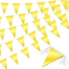 4-Pack 10m/32.8FT Triangle Pennant Banner Flag Metallic Fabric Bunting Party …