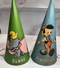 Antique 1920’s Disney Birthday Party Cone Hats Mickey, Minnie, Donald Duck Daisy