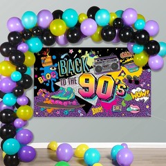 85 Pcs 80s 90s 50s Party Decorations 90’s Party Bundle Includes Inflatable Ra…