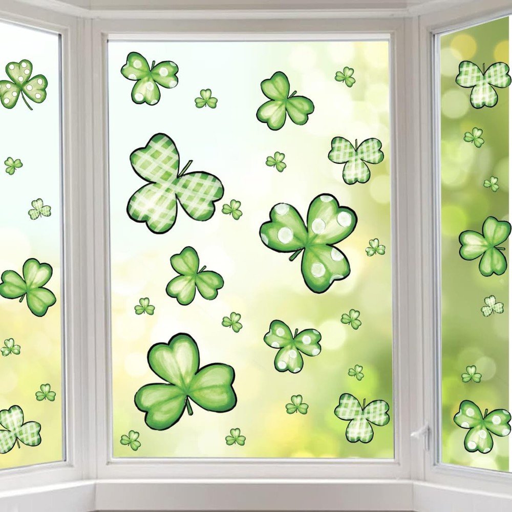 Horaldaily 54 PCS St. Patrick’s Day Window Cling 11.5 x 8.3, Patrick #02