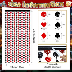 2 Pack Premium Casino Theme Party Decorations, Poker Curtains 3.3 X 6.6 Ft Casin