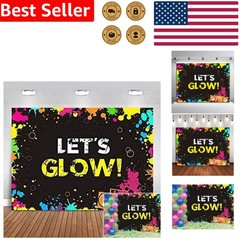 Vinyl Glow Splatter Photography Background 5x3ft Dark Party Teen Birthday Prop
