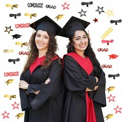 1000 PCS Red Gold Black Congrats Grad Class Of 2026 Graduation Confetti