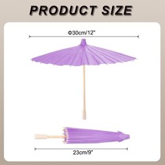 2 Pcs 12″ Paper Umbrellas for DIY, Photography, Craft, Party, Wedding, Purple
