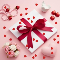 50g Red Metallic Foil Sequins Heart Valentines Day Glitter Confetti
