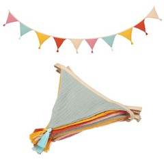 3.1m/10.2ft Fabric Pennant Banner, Pennant Banner Flags, Colorful Pastel