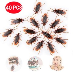 Prank Fake Cockroaches Realistic Cock Roach Joke Gifts Creepy Bug Gag Toys 40PCS