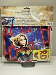 Captain Marvel Birthday Banner Kit – Jumbo Letters/Pick An Age – Superhero Décor