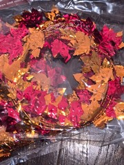 3 Foil Reusable 9′ Autumn Orange-Gold Garland Leaf Fall Decor Thanksgiving