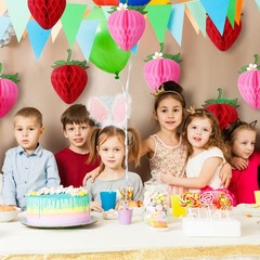 14Pcs 6″ Honeycomb Ball Tissue Paper Strawberry Decor for Birthday Baby Shower