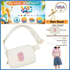 Personalized Girl Fanny Pack Crossbody Bag Waterproof Cream Small S