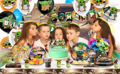 Star Wars Party Decorations Yoda Birthday Tableware Balloons Plates Cake Topper